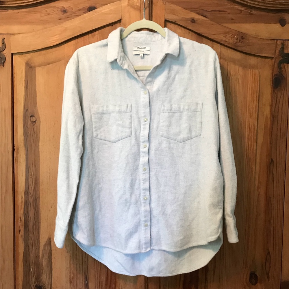 MADEWELL OVERSIZED KHAKI COLORED FLANNEL